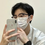 Men Retro Anti-blue Light Glasses Classic Vintage Half Frames Anti Blue Light Blocking Computer Eyeglasses For Women Accessory