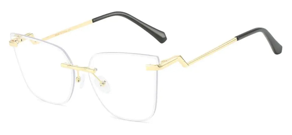 Fashion New Rimless Computer Glasses Women Luxury Designer Blue Light Blocking Glasses Frame Ultralight Square Decoration Eyewea