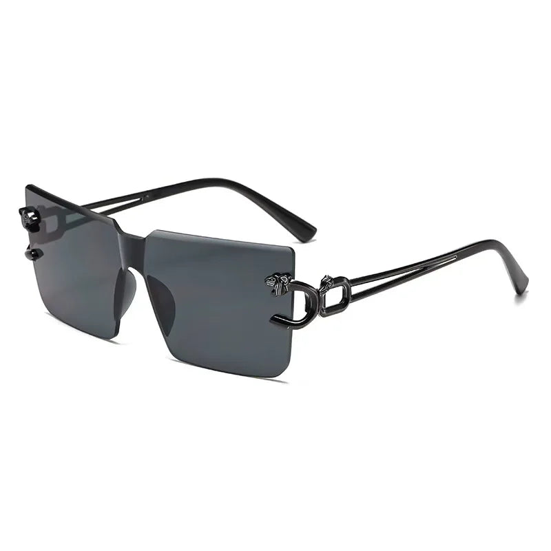 New Arrival Rimless Sunglasses Square Women Rectangle Men Shades Big Sun Glasses for Female Male Metal Frame Sunglasses ﻿