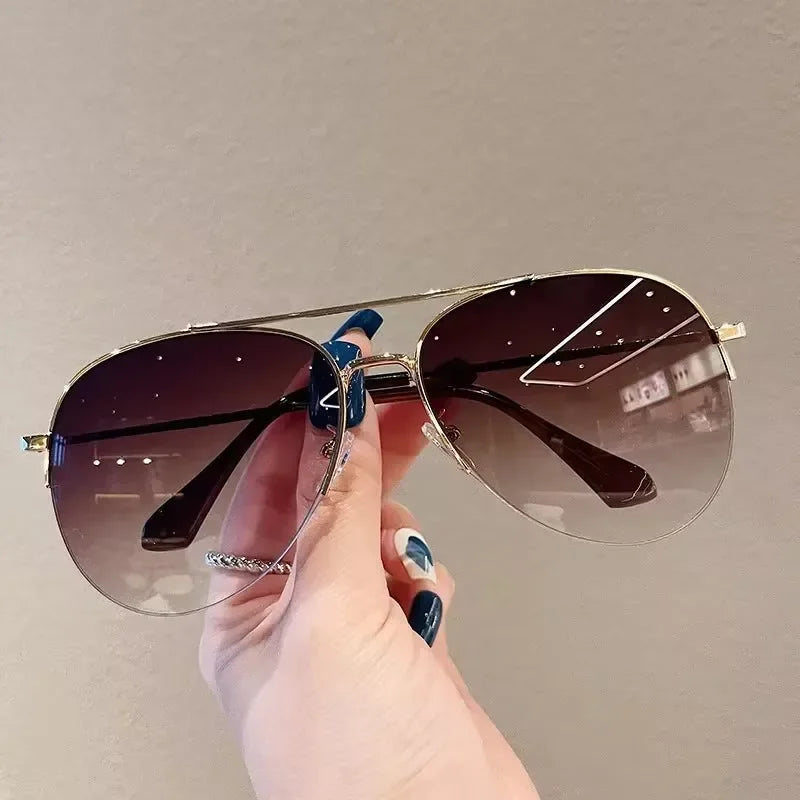 2024 New Fashion Gradient Lens Pilot Sunglasses Vintage Cycling Driving Shades Sun Glasses Unisex UV400 Protection Eyewear