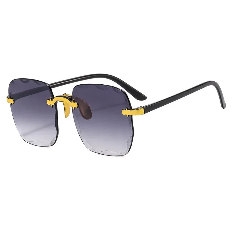 Square Rimless Sunglasses for Women Luxury Brand Designer Summer Gradient Sun Glasses Men's Fashion Glasses UV400 Shades Oculos