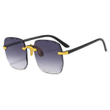 Square Rimless Sunglasses for Women Luxury Brand Designer Summer Gradient Sun Glasses Men's Fashion Glasses UV400 Shades Oculos