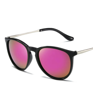 Popular Metal Frame Vintage Sunglasses Women Men Round Sun Glasses Eye Glasses for Male Female Reflective Film Sunglasses ﻿