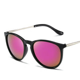 Popular Metal Frame Vintage Sunglasses Women Men Round Sun Glasses Eye Glasses for Male Female Reflective Film Sunglasses ﻿