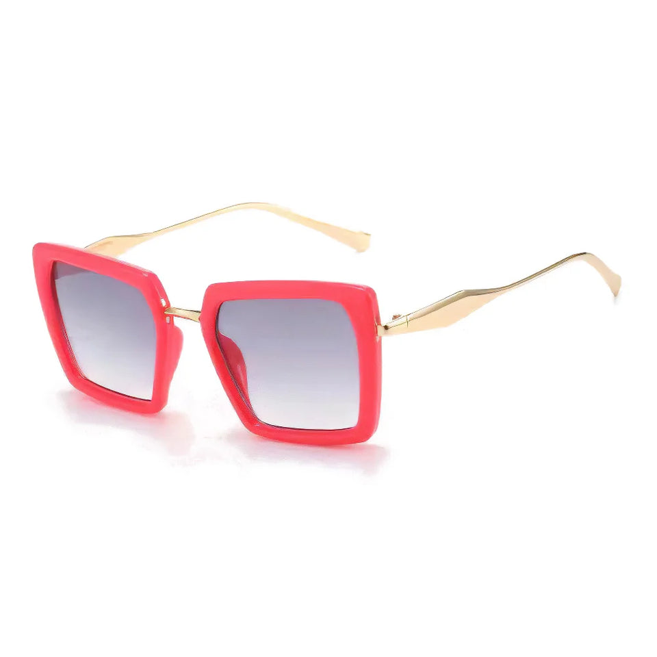 Vintage Sunglasses for Women Green Golden Fashionable Square Glasses High-end Feel Deep Green Lenses for Women Glasses
