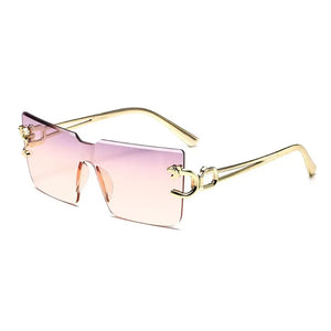 New Arrival Rimless Sunglasses Square Women Rectangle Men Shades Big Sun Glasses for Female Male Metal Frame Sunglasses ﻿