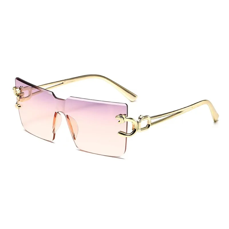 New Arrival Rimless Sunglasses Square Women Rectangle Men Shades Big Sun Glasses for Female Male Metal Frame Sunglasses ﻿