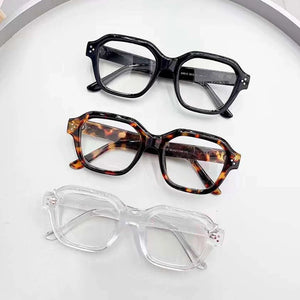 Retro Anti Blue Light Computer Glasses Frame Women Oversized Men Trendy Fashionable Stylish Eyeglasses Classic Korean Spectacles