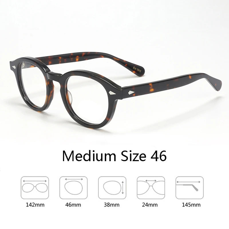 Johnny Depp Eyeglasses Man Lemtosh Optical Glasses Frames Women Luxury Brand Vintage Acetate Round Myopic Eyewear Frame