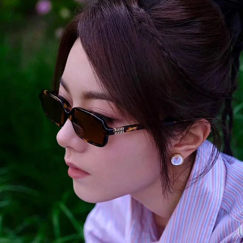 Luxurious Rectangle Sunglasses Women Oval Vintage Brand Designer Square Sun Glasses Men Shades Female Eyewear