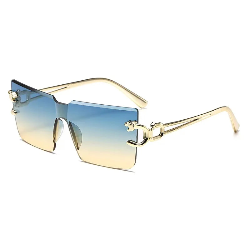 New Arrival Rimless Sunglasses Square Women Rectangle Men Shades Big Sun Glasses for Female Male Metal Frame Sunglasses ﻿