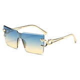 New Arrival Rimless Sunglasses Square Women Rectangle Men Shades Big Sun Glasses for Female Male Metal Frame Sunglasses ﻿