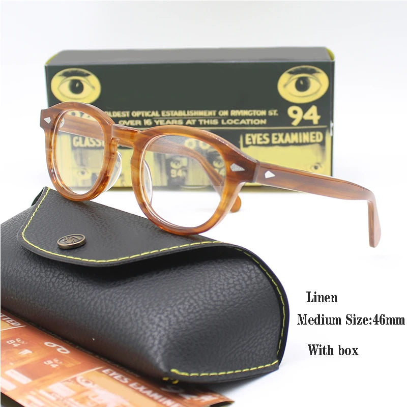 Johnny Depp Eyeglasses Man Lemtosh Optical Glasses Frames Women Luxury Brand Vintage Acetate Round Myopic Eyewear Frame