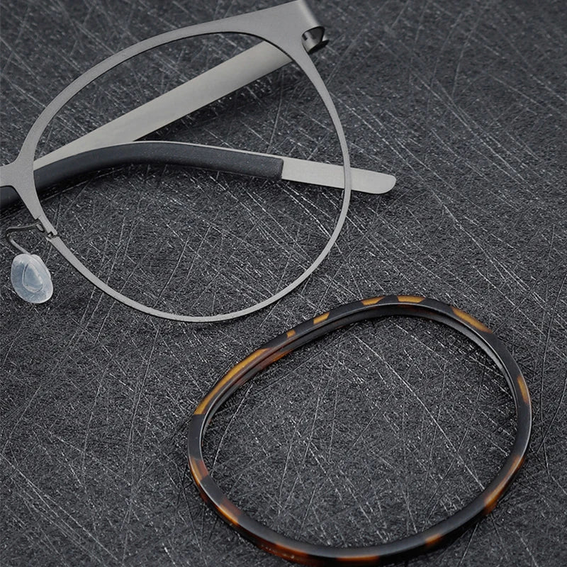Denmark Luxury Brand Pure Titanium Eyewear Screwless Design Men Glasses Frame Mirror Ring Separation Blue Light Eyeglasses