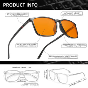 KINGSEVEN Blue Light Blocking Glasses Transparent Lens Men/Women Anti-Blue Ray Eyewear Students Daliy Phone Computer Eyeglasses