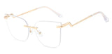Fashion New Rimless Computer Glasses Women Luxury Designer Blue Light Blocking Glasses Frame Ultralight Square Decoration Eyewea