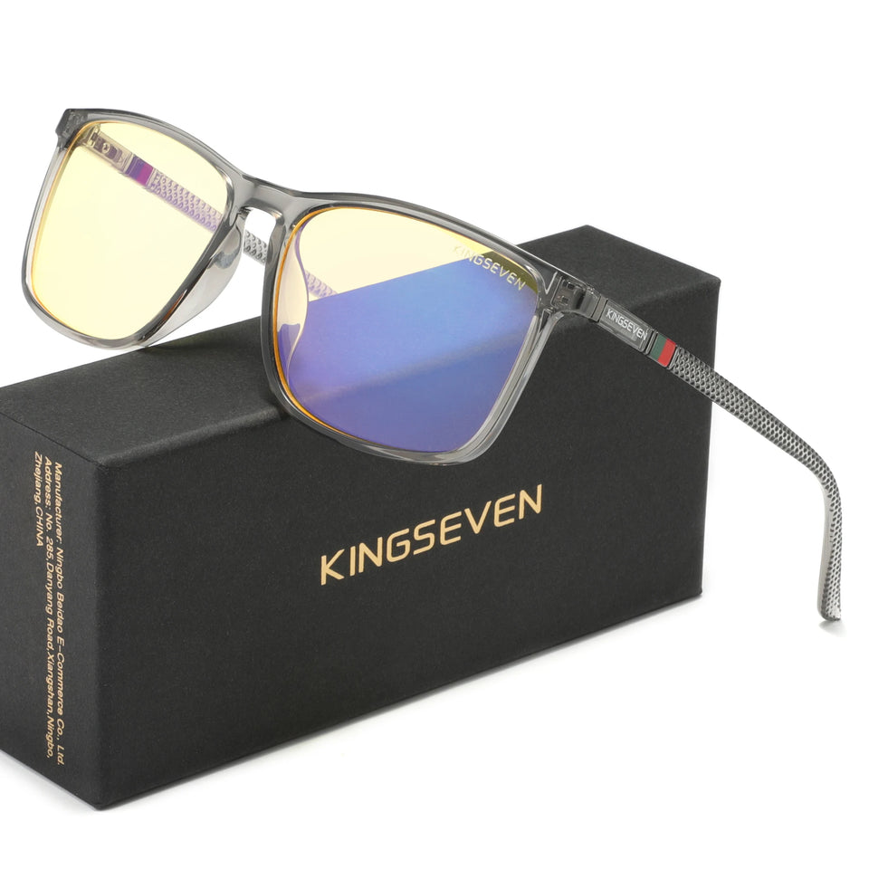 KINGSEVEN Blue Light Blocking Glasses Transparent Lens Men/Women Anti-Blue Ray Eyewear Students Daliy Phone Computer Eyeglasses