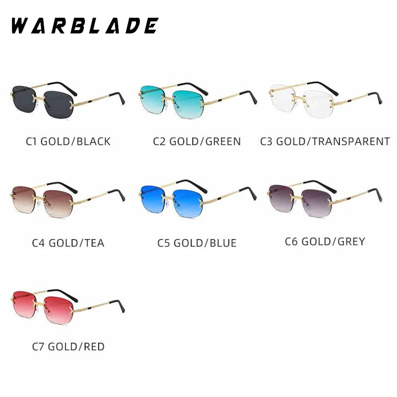 2025 Luxury Punk Metal Rimless Oval Women's Sunglasses Brand Designer Men Sunglass Traveling Party Fashion Eyewear Lentes UV400