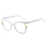 Clear Blue Ray Blocking Eyeglasses Large Glasses Frame Women Fashion Brand Design Pearl Spectacle Frame Trend Round Eyewear
