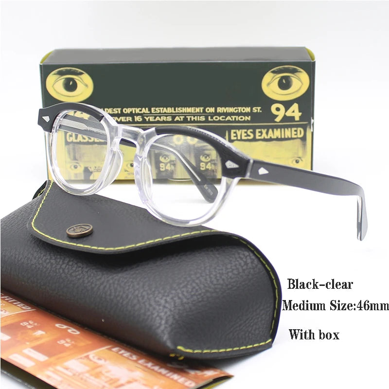 Johnny Depp Eyeglasses Man Lemtosh Optical Glasses Frames Women Luxury Brand Vintage Acetate Round Myopic Eyewear Frame
