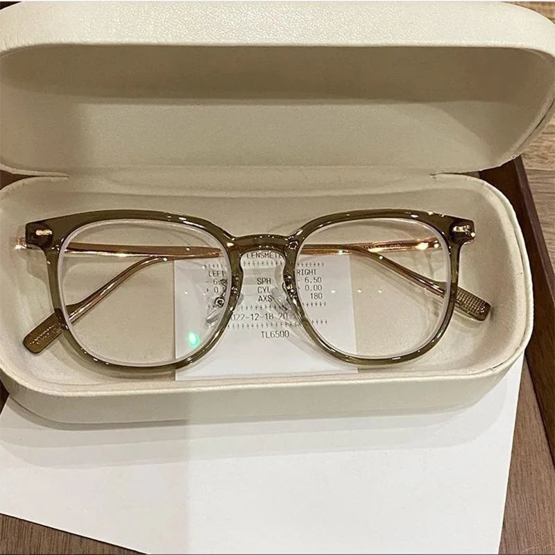 New Glasses Frame Camping Cycling Fishing Men Retro Glasses Frame Luxury Brand Design Tea Color Women Anti Blue Light Glasses