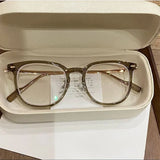 New Glasses Frame Camping Cycling Fishing Men Retro Glasses Frame Luxury Brand Design Tea Color Women Anti Blue Light Glasses