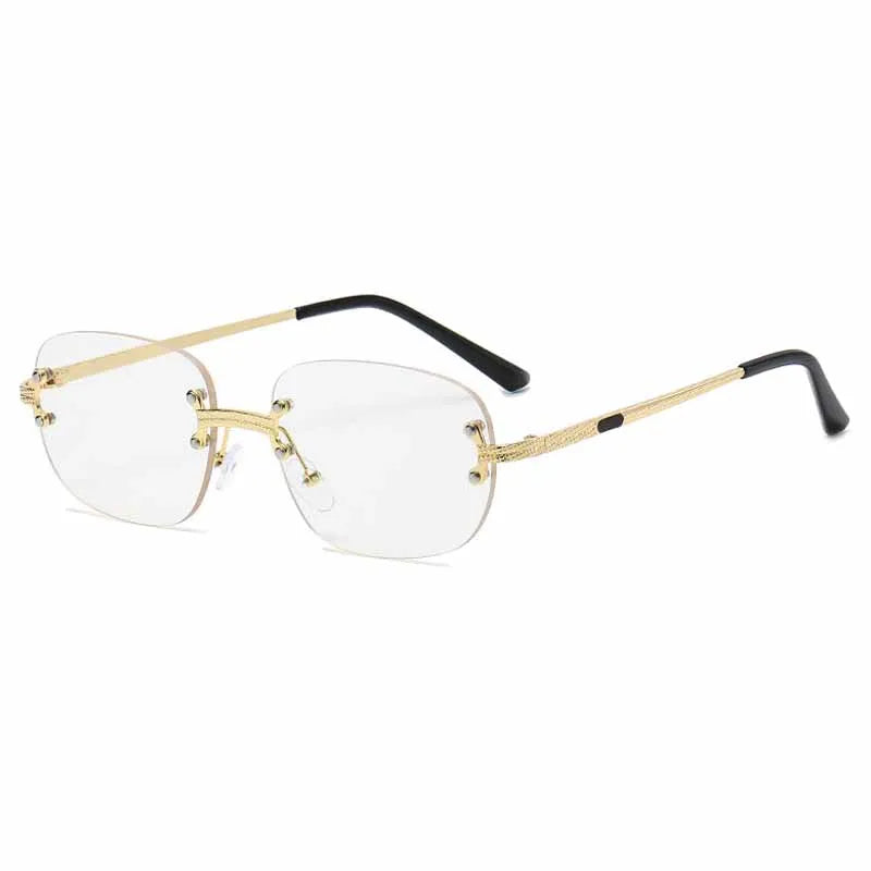 2025 Luxury Punk Metal Rimless Oval Women's Sunglasses Brand Designer Men Sunglass Traveling Party Fashion Eyewear Lentes UV400