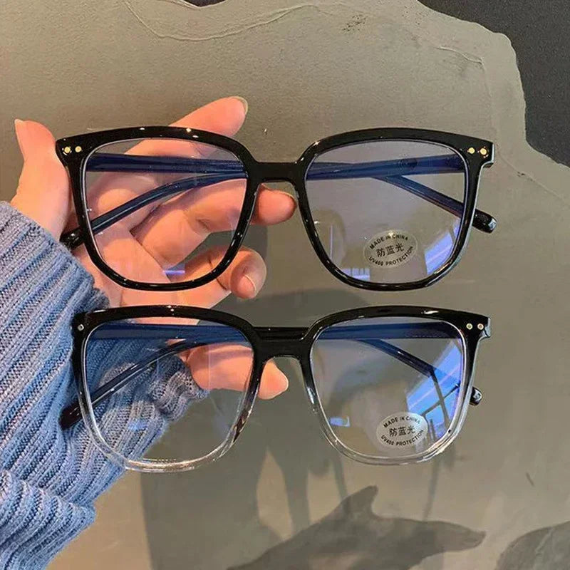Light Frame Anti Blue Glasses Transparent Black Optical Glasses Women Men Square Eyewear Blocking eyeglasse Spectacle Eyeglasses