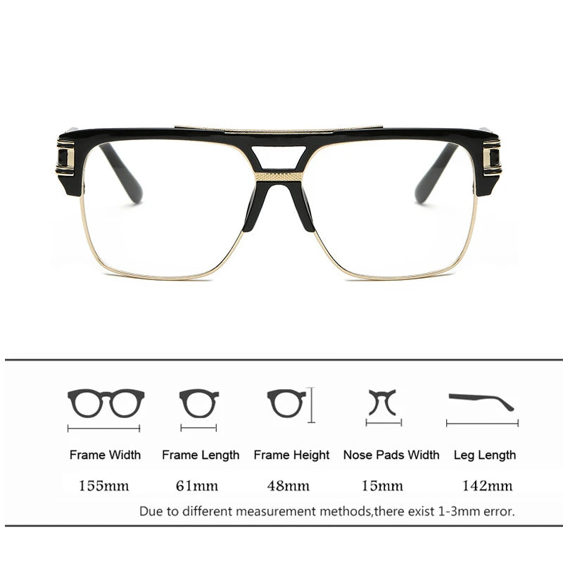 Luxury Brand Square Glasses Frame New Women Men Fashion Oversize Clear Lens Anti Blue Light Eyeglasses Frames Optics Frames